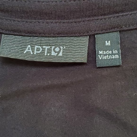 Apt. 9 Black White Mixed Media Lightweight High-Low Top Size M - Picture 8 of 10